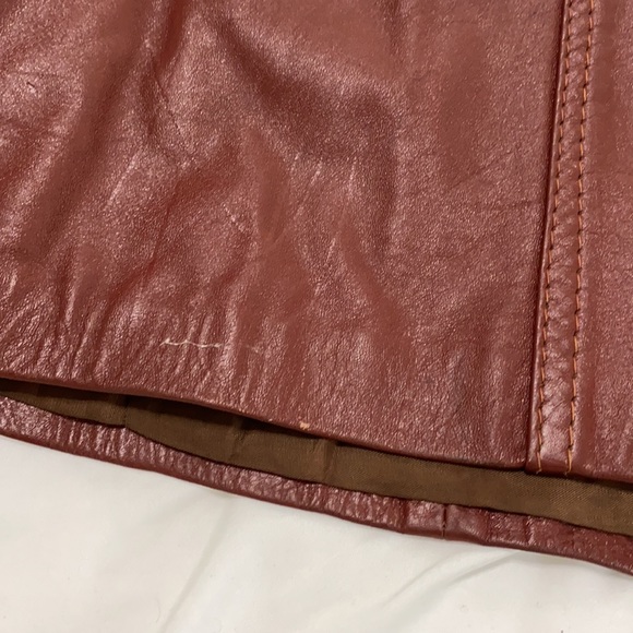 Vintage 70s Leather Tailored Belted Trenchcoat - Picture 15 of 16